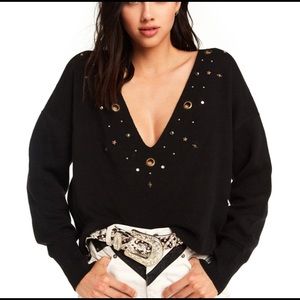 WILDFOX Cline Embellished Grommet Pullov…